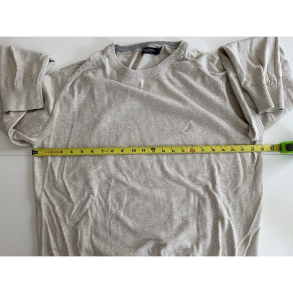 Nautica Mens Light Grey Crew Neck Knit Sweater XL - Picture 8 of 11